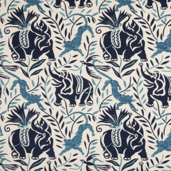 Christopher Farr LA Jungle Dark Indigo Fabric